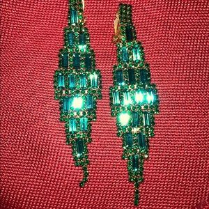 Emerald chandelier earrings